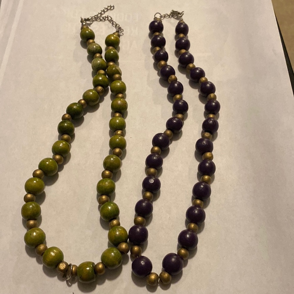 Apple 🍏 Eggplant 🍆 (Green&Purple) necklace